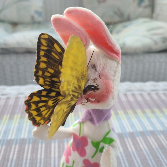 Annalee Mobilitee Doll Vintage 1971 Collectible Poseable Easter Bunny Butterfly - Picture 3 of 10